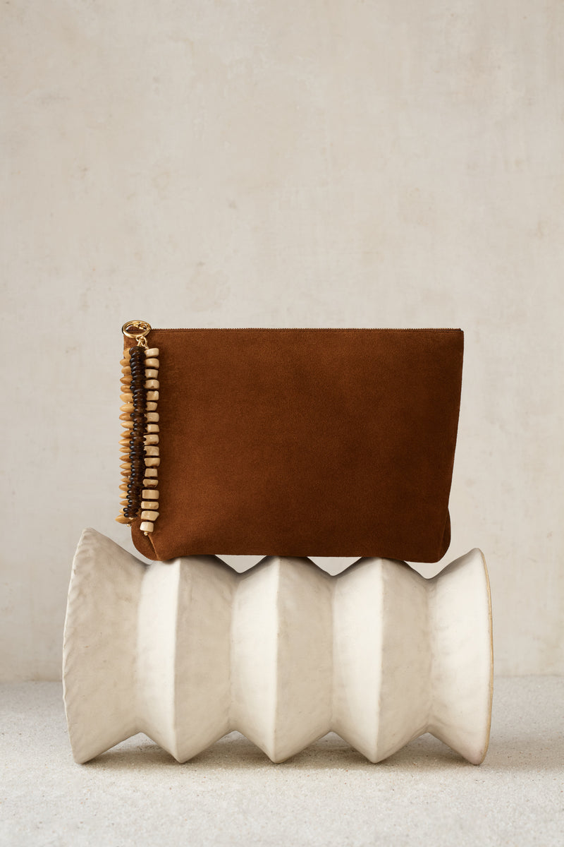 Mila Suede Clutch